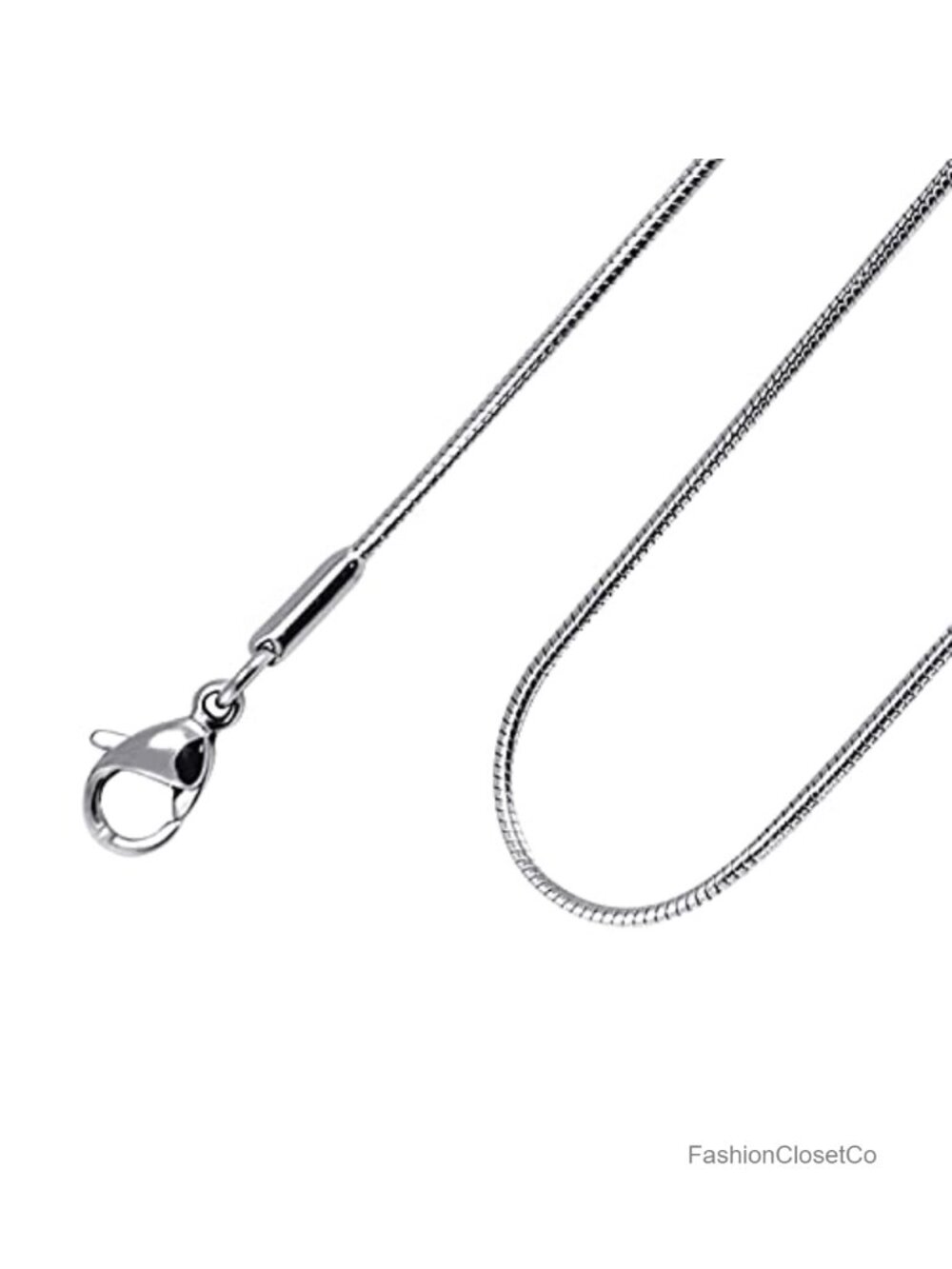 Stainless Steel Snake Chain Necklace Unisex 1.2mm Thin